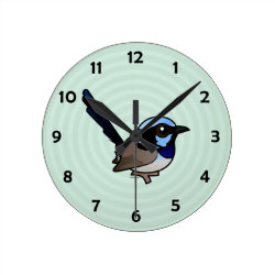 Superb Fairywren Medium Round Wall Clock