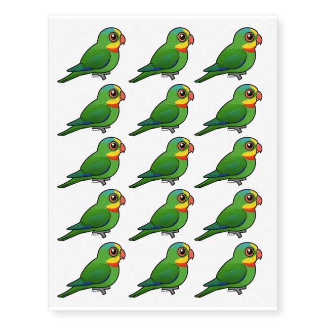Birdorable Superb Parrot Temporary Tattoos (Front)