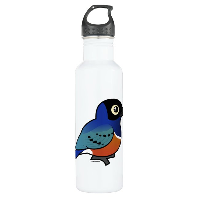 Birdorable Superb Starling Stainless Steel Water Bottle (Front)