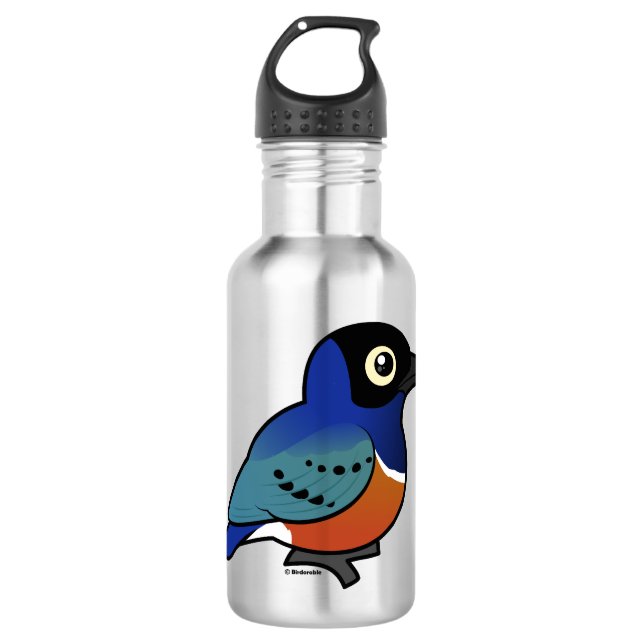 Birdorable Superb Starling Stainless Steel Water Bottle (Front)
