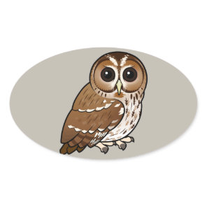 Birdorable Tawny Owl Oval Sticker