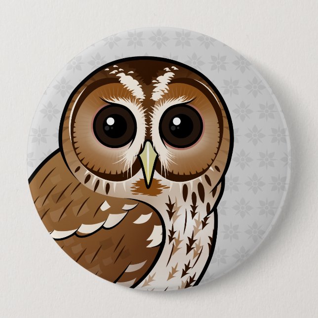 Birdorable Tawny Owl Pinback Button (Front)
