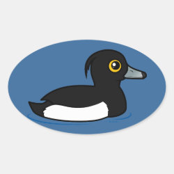Swimming Tufted Duck Oval Sticker