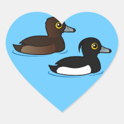 Tufted Duck Pair Heart Sticker