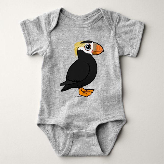 Birdorable Tufted Puffin Baby Bodysuit (Front)