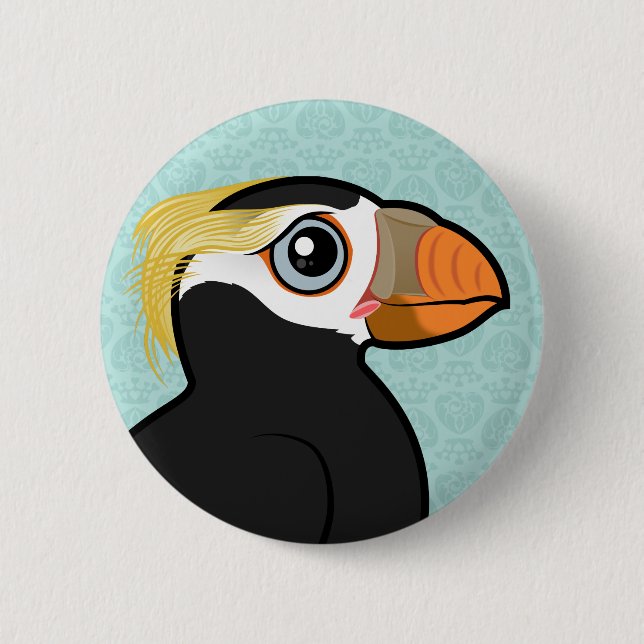 Birdorable Tufted Puffin Button (Front)