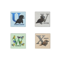 Birdorable U-V-W-X Stone Magnet Marble Magnet