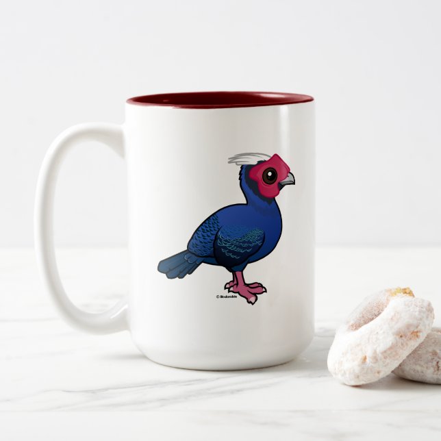 Birdorable Vietnam Pheasant Two-Tone Coffee Mug (With Donut)