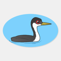Birdorable Western Grebe Oval Sticker