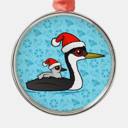 Christmas Western Grebe Santa Premium circle Ornament