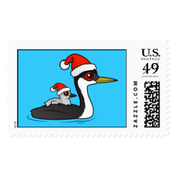 Christmas Western Grebe Santa Large Stamp 2.5