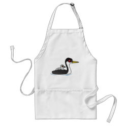 Western Grebe with chick Apron