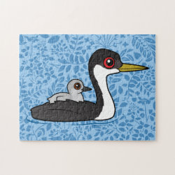 Western Grebe with chick 10x14 Photo Puzzle