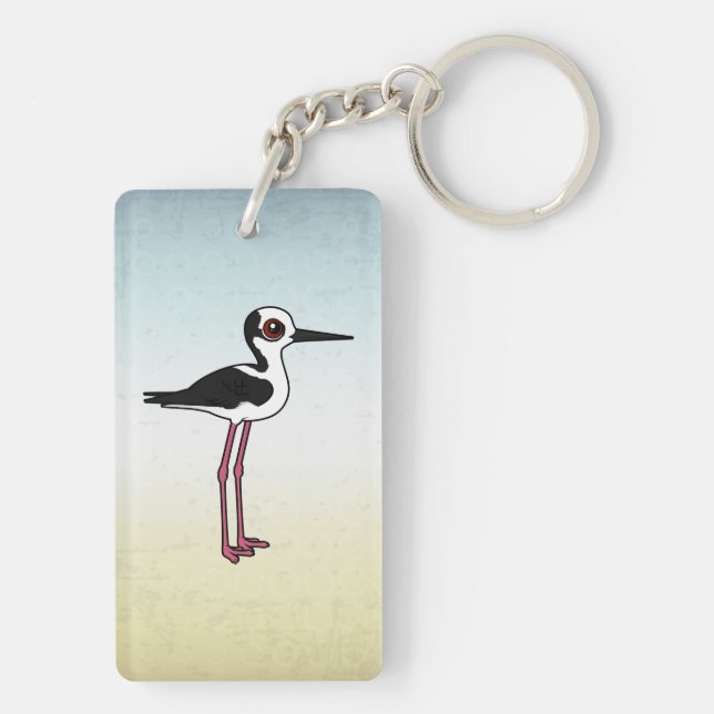 Birdorable White-backed Stilt Keychain (Back)
