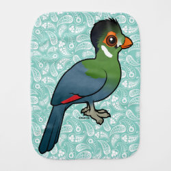 White-cheeked Turaco Burp Cloth