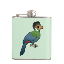 White-cheeked Turaco Vinyl Wrapped Flask, 6 oz.
