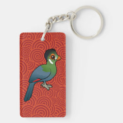 White-cheeked Turaco Rectangle Keychain (double-sided)