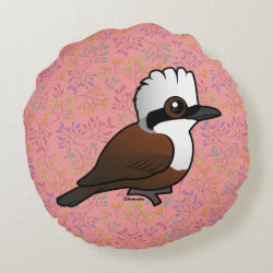 White-crested Laughingthrush Round Throw Pillow (16