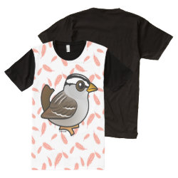 White-crowned Sparrow Men's American Apparel All-Over Printed Panel T-Shirt