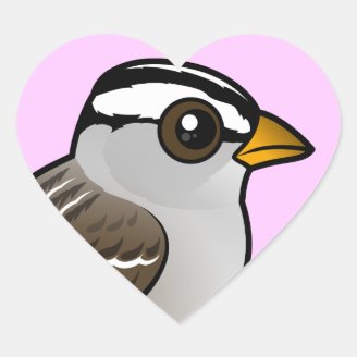 White-crowned Sparrow Heart Sticker