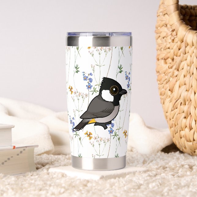 Birdorable White-eared Bulbul Insulated Tumbler (Living Room (Rotated))