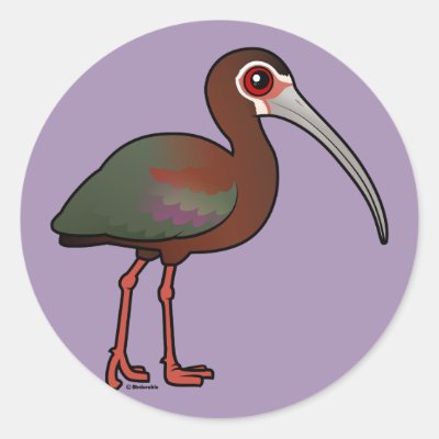 Birdorable White-faced Ibis Classic Round Sticker