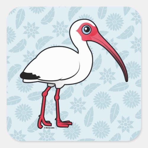 Birdorable White Ibis Square Sticker