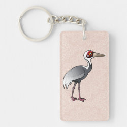 White-naped Crane Rectangle Keychain (double-sided)