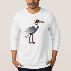 White-naped Crane Men's American Apparel Fine Jersey Long Sleeve T-Shirt