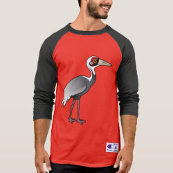 White-naped Crane Men's Champion Raglan 3/4 Sleeve Shirt