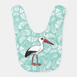 White Stork Baby Bib