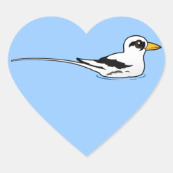 White-tailed Tropicbird at rest Heart Sticker