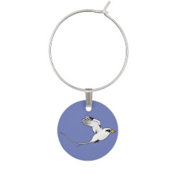White-tailed Tropicbird in flight Wine Charm