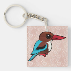 White-throated Kingfisher Square Keychain (double-sided)