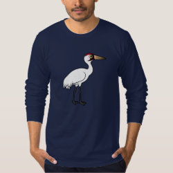 Birdorable Whooping Crane Men's American Apparel Fine Jersey Long Sleeve T-Shirt