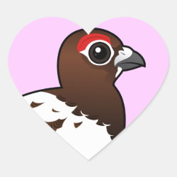 Willow Ptarmigan, summer male Heart Sticker