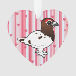 Willow Ptarmigan, summer male Heart Ornament