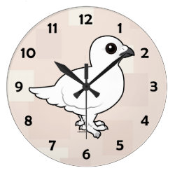 Willow Ptarmigan, winter plumage Large Round Wall Clock