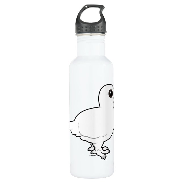 Birdorable Willow Ptarmigan, winter Stainless Steel Water Bottle (Front)
