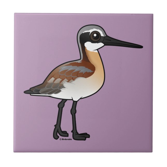 Birdorable Wilson's Phalarope Ceramic Tile (Front)