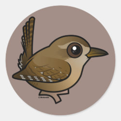 Winter Wren Round Sticker