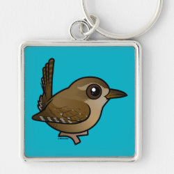 Winter Wren Premium Square Keychain