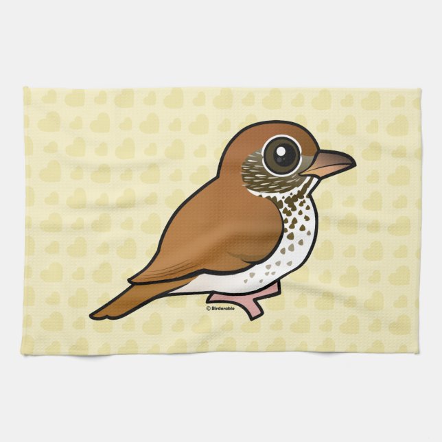 Birdorable Wood Thrush Towel (Horizontal)