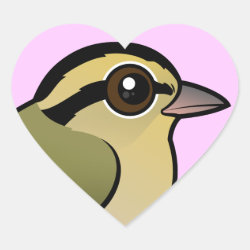 Worm-eating Warbler Heart Sticker