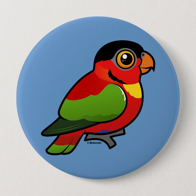 Birdorable Yellow-bibbed Lory Pinback Button (Front)