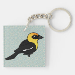 Yellow-headed Blackbird Square Keychain (double-sided)