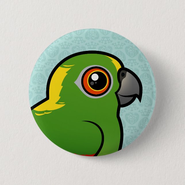 Birdorable Yellow-naped Parrot Button (Front)