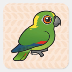 Birdorable Yellow-naped Parrot Square Sticker