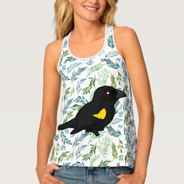 Birdorable Yellow-shouldered Blackbird Tank Top (Front)