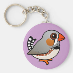 Cute Zebra Finch Basic Button Keychain